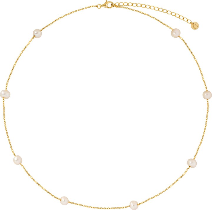 Gold Trip Gold / White Pearl Satellite Necklace In Gold