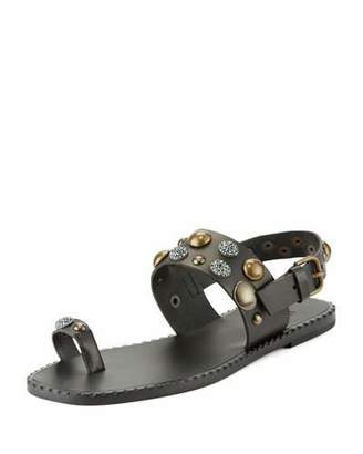 Tomas Maier Cuoio Studded Leather Sandal, Black