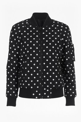 French Connection Dotty Spot Reversible Bomber Jacket