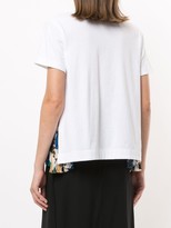 Thumbnail for your product : Sacai pleated tropical print detail T-shirt