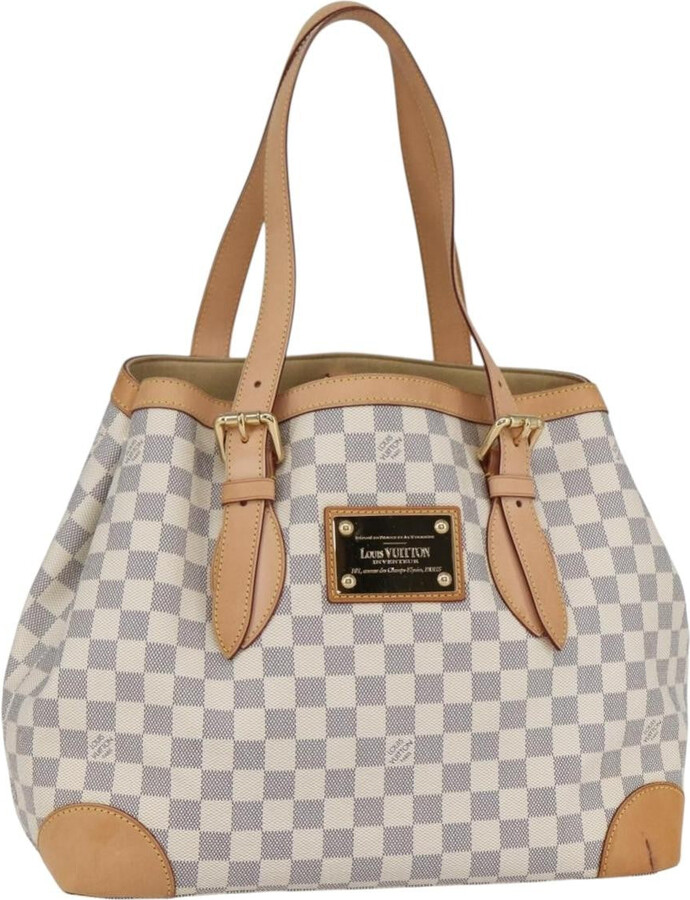 Louis Vuitton Hampstead Handbag Damier White Canvas Tote Bag Bag (Pre-Owned)