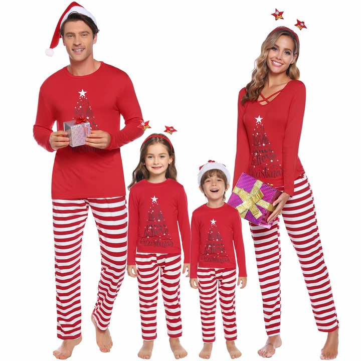 Sykooria Family Christmas Pyjamas Set Cotton Sleepwear with Christmas