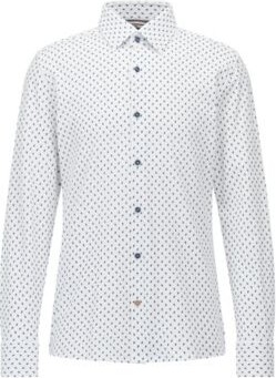 HUGO BOSS Slim-fit shirt in printed cotton jersey