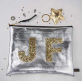 Thumbnail for your product : Jo-Jo JoJo Accessories Metallic Gold Or Silver Monogram Glitter Zip Purse