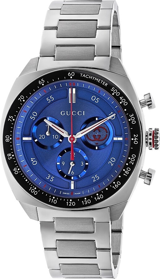 Men's Interlocking G Stainless Steel Chronograph Watch/41MM - Black Steel