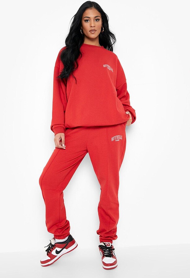 boohoo Tall Recycled Ofcl Pocket Print Tracksuit - ShopStyle Pants