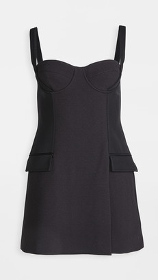 black bustier mini dress