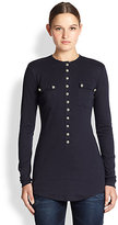 Thumbnail for your product : Balmain Cotton & Cashmere Henley Tee