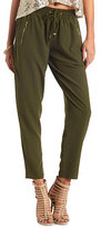 Thumbnail for your product : Charlotte Russe Zipper Pocket Drawstring Jogger Pants