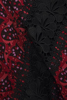Thumbnail for your product : Anna Sui Paneled guipure lace and floral-print crepe de chine dress