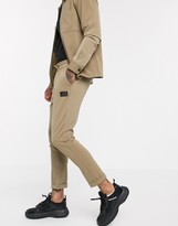 Thumbnail for your product : The Couture Club smart ribbed roll hem jogger in dark stone