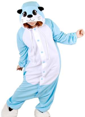 Dragon Optical WOTOGOLD Animal Cosplay Costume Otter Mens Womens Cartoon Pajamas Blue