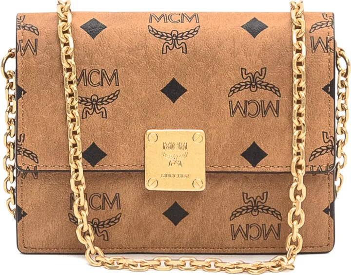 MCM Visetos logo-plaque cross body bag