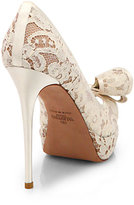 Thumbnail for your product : Valentino Couture Bow Lace Pumps
