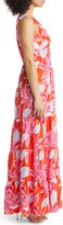 Thumbnail for your product : Eliza J Floral Twist Front Tiered Maxi Dress