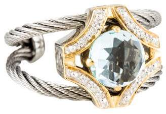Charriol Blue Topaz & Diamond Cocktail Ring
