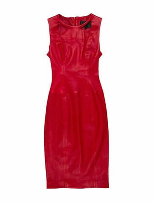 red leather zip up dress