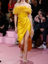 Thumbnail for your product : RALPH & RUSSO Strapless Silk Dress W/ Feathers
