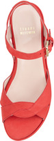 Thumbnail for your product : Stuart Weitzman Lockness Nubuck Suede Sandal, Red