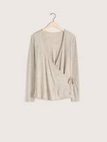 Thumbnail for your product : Addition Elle Ribbed-Knit Wrap Top