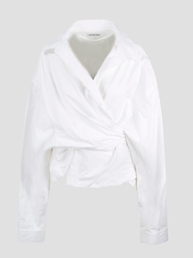 Balenciaga Asymmetric Creased Cotton-poplin Shirt - ShopStyle