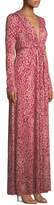 Thumbnail for your product : Rachel Pally Plunging-Neck Long-Sleeve Floral-Print Jersey Long Dress