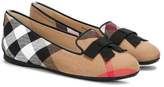 Thumbnail for your product : Burberry Kids check bow-detail ballerinas