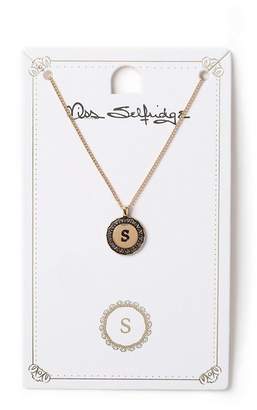 Miss Selfridge S initial round ditsy necklace