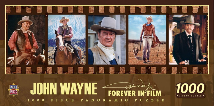 MasterPieces Collectible 1000 Piece Puzzle - John Wayne: Forever in Film - 13"x39"