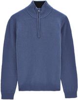 Thumbnail for your product : Austin Reed Soft Blue Lambswool Half Zip Jumper