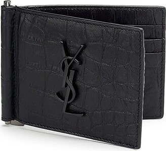 Saint Laurent Portadoll leather money clip wallet - ShopStyle