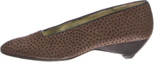 Walter Steiger Suede Pumps Brown Animal Print Semi-Pointed Toes