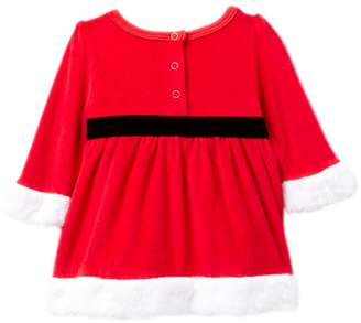 Rudolph the Red-Nosed Reindeer My First Christmas Velour Dress with Faux Fur, Leggings & Santa Hat Set (Baby Girls)