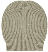 Thumbnail for your product : Brunello Cucinelli Sequined cashmere and silk beanie