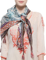 Thumbnail for your product : Johnny Was Collection Lasso-Print Silk Scarf