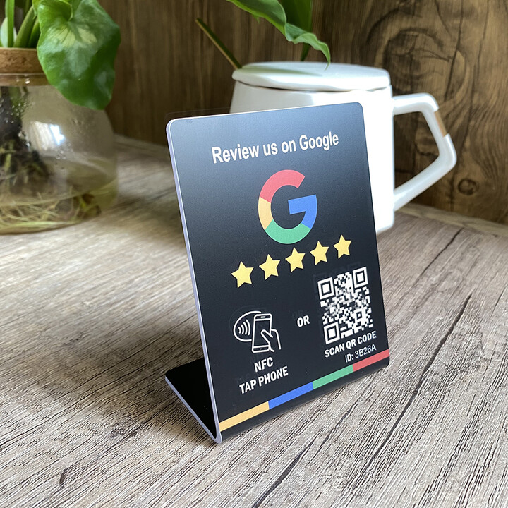 3"X4" Google Review Stand NFC Tap Scan Review US ON Google Table Stand Tripadvisor Trustpilot Dispaly For Your Business