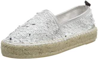 Colours of California Women's Double Sole Espadrille in Sequins White (White WHI) 5 UK (38 EU)