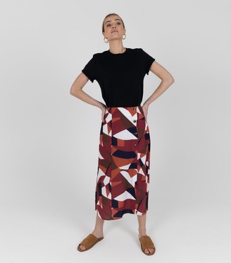 New Look Zibi London Geometric Split Midi Skirt