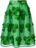 Thumbnail for your product : P.A.R.O.S.H. floral embroidered midi skirt