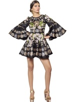 Thumbnail for your product : Dolce & Gabbana Silk Organza Flowers And Coins Dress