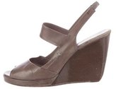 Thumbnail for your product : CNC Costume National Leather Slingback Wedges