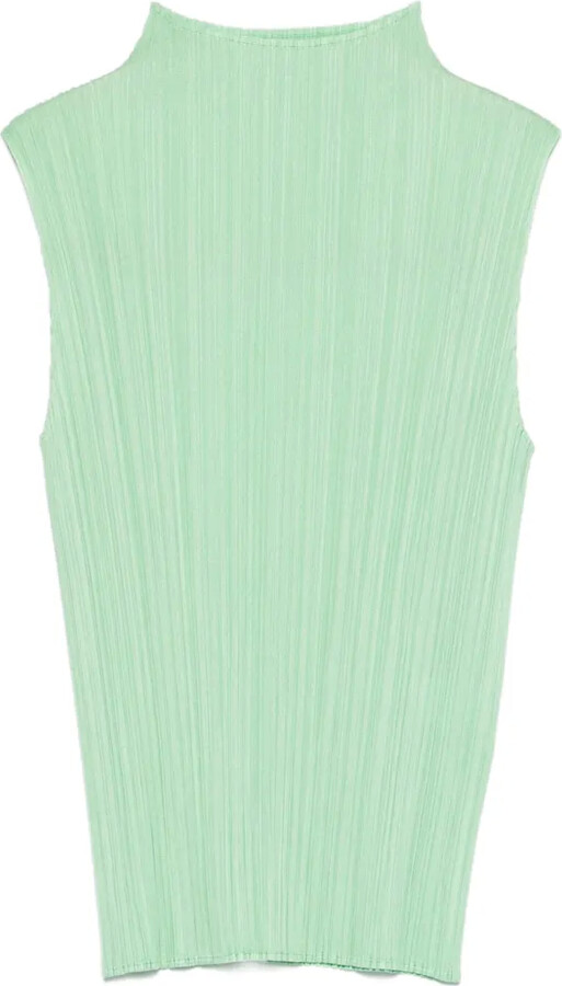 Pleats Please Issey Miyake High Neck Pleated Vest