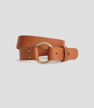 Reiss CARRIE LEATHER STRAP BELT Tan