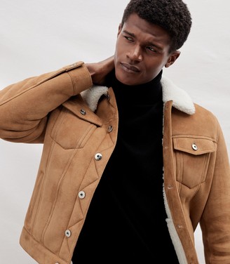 shearling jean jacket mens