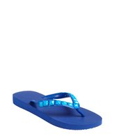 Thumbnail for your product : Dini's Los Angeles Los Angeles hot pink rubber pyramid studded thong flip-flops
