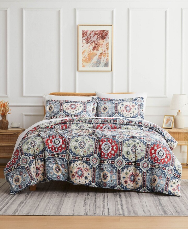 SouthShore Fine Linens Kilm Microfiber 3 Piece Duvet Cover Set, Queen