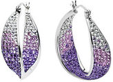 Thumbnail for your product : Lord & Taylor Sterling Silver Tanzanite Colored Crystal Hoop Earrings