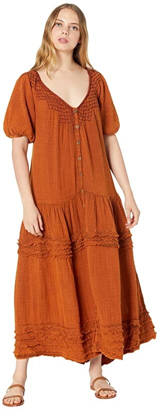 Details about   $300 New Free People  Maxi Dress Orange Sleeveless ______ B9D2