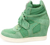 Thumbnail for your product : Ash Bowie Suede and Canvas Wedge Sneaker, Brazil