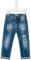 Thumbnail for your product : MSGM Kids distressed straight leg jeans